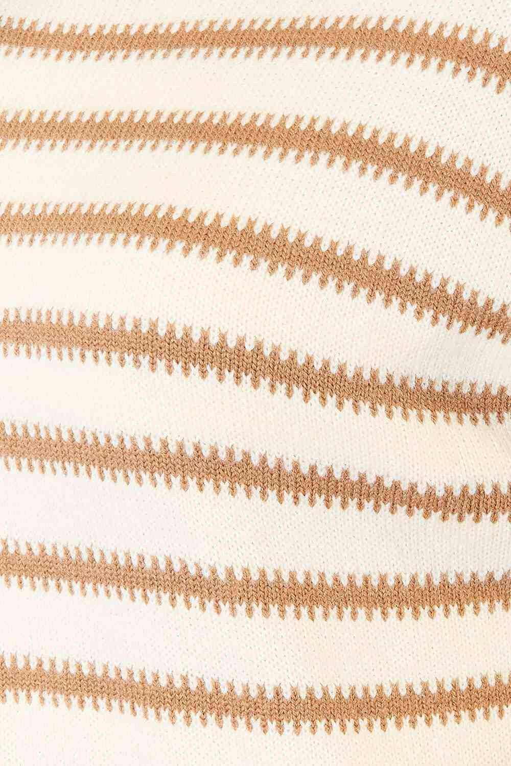 Chic striped boat neck sweater - Love Salve